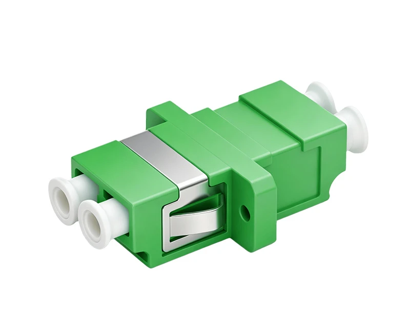 Duplex LC/APC optical fiber adapter